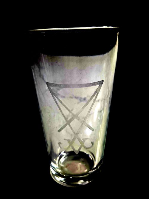 Leviathan Cross Pint Glass — a pint glass from Shattering Expectations (Chris Stone Art).